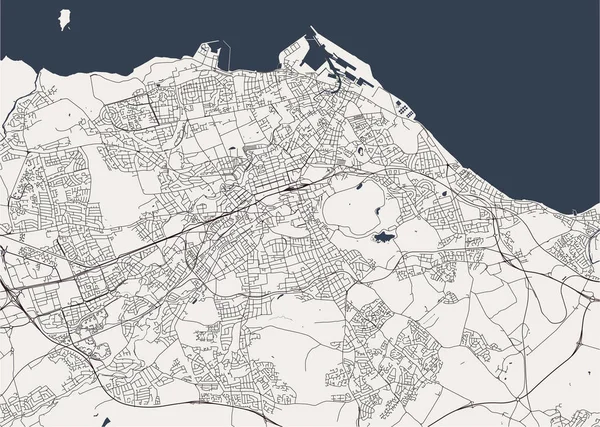 Vektör Harita City Edinburgh Skoçya Birleşik Krallık — Stok Vektör