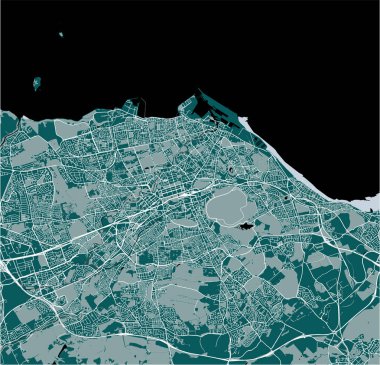 vektör harita city Edinburgh, İskoçya, Birleşik Krallık