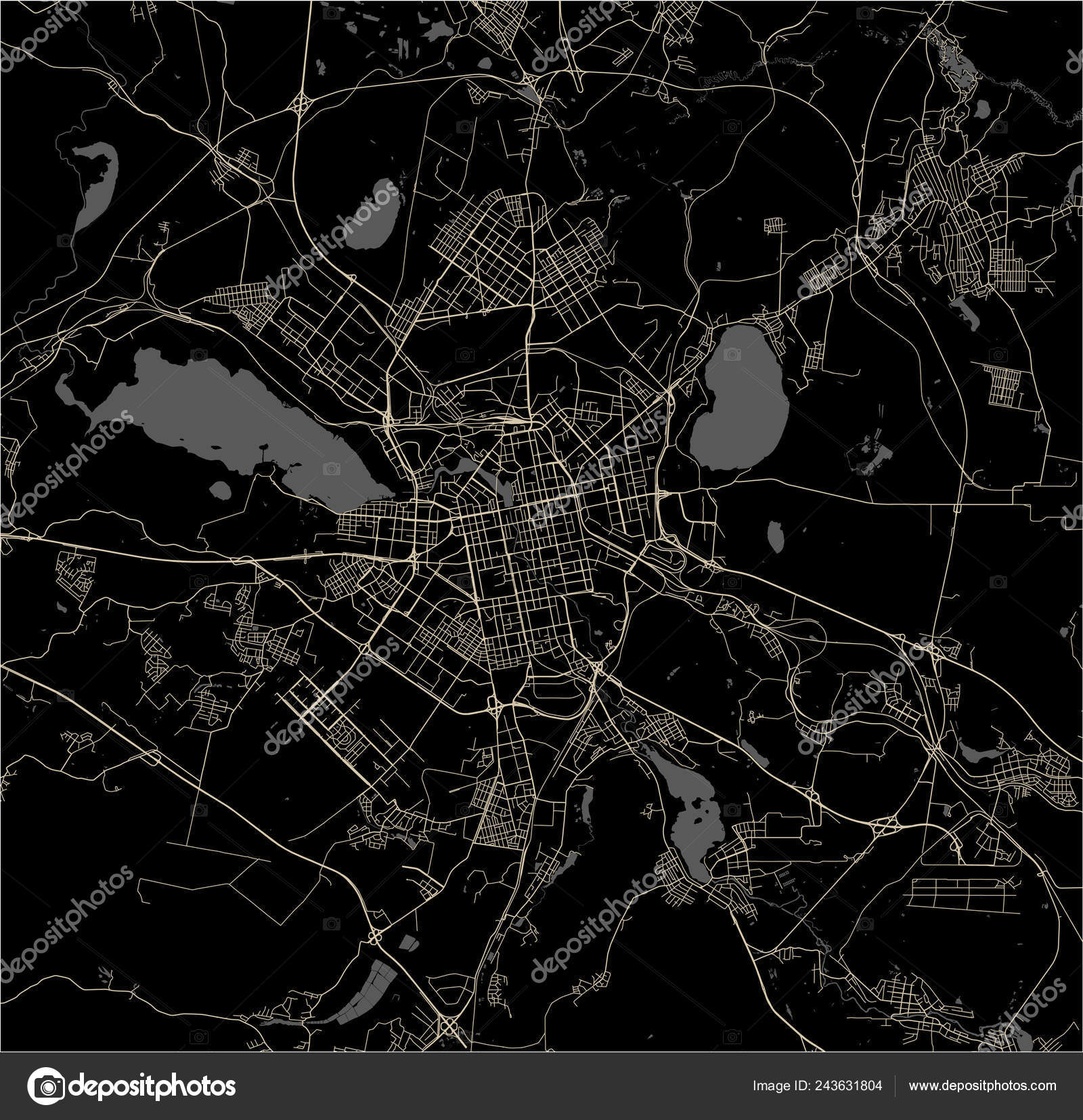 Vector Map City Yekaterinburg Sverdlovsk Oblast Ural Russia Stock Vector Image By C Tish11 243631804