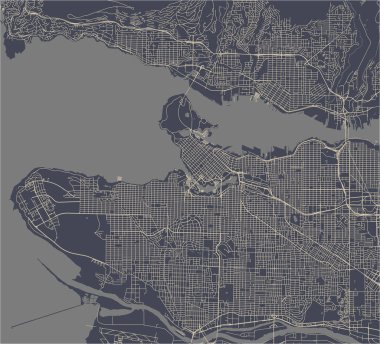 vektör Vancouver, Kanada şehir haritası