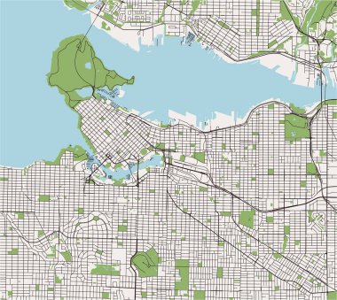 vektör Vancouver, Kanada şehir haritası