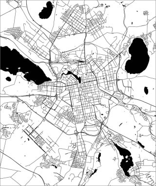 vektör harita Yekaterinburg şehir, Sverdlovsk Oblast, Ural, Rusya Federasyonu