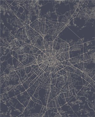 vector modern map of the city of Moscow, Russia clipart