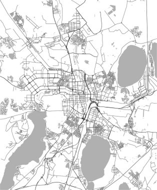 Chelyabinsk, Rusya'nın şehrin vektör harita