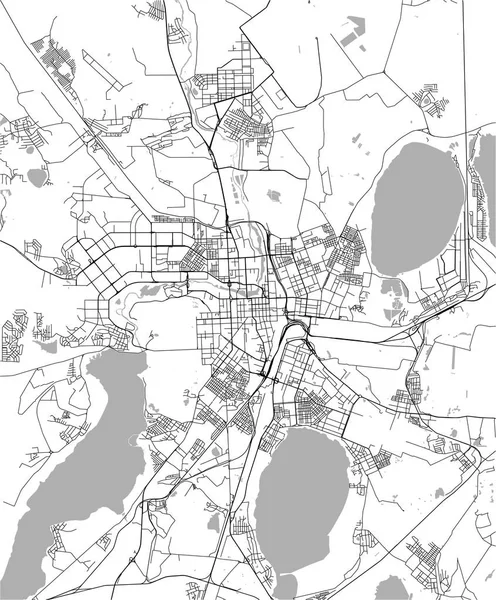 俄罗斯车里雅宾斯克市矢量地图 — 图库矢量图片