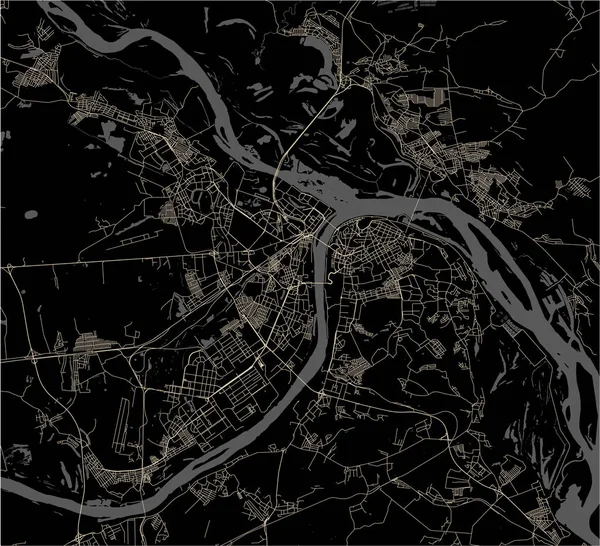 Karta över staden Nizjnij Novgorod, Ryssland — Stock vektor