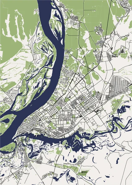 Carte de la ville de Samara, Russie — Image vectorielle