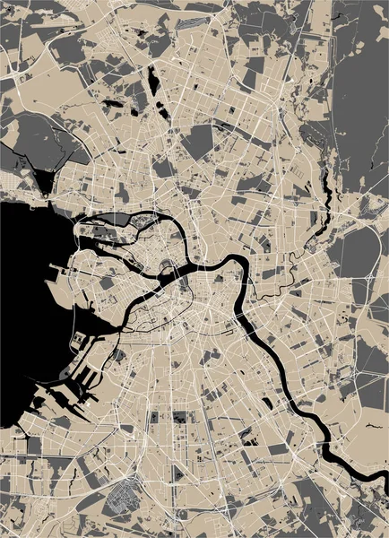 Carte géographique Saint Pétersbourg, Russie — Image vectorielle