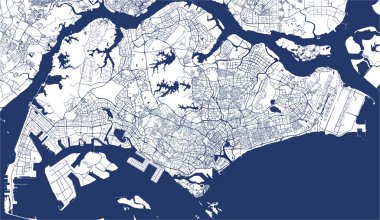 vektör harita Singapur city, Singapur Cumhuriyeti