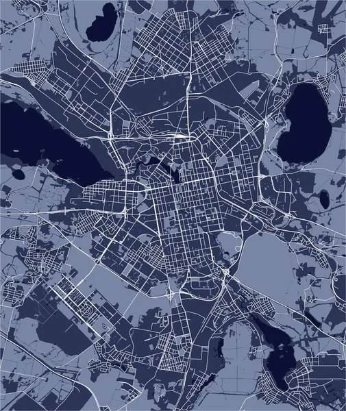 Mapa Vetorial Cidade Yekaterinburg Oblast Sverdlovsk Ural Rússia —  Vetores de Stock