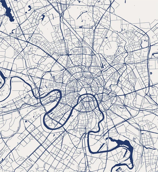 Vector Modern Map City Moscow Russia — Stock Vector