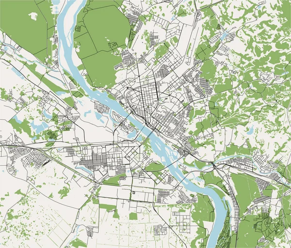 Mapa Vetorial Cidade Novosibirsk Sibéria Rússia —  Vetores de Stock