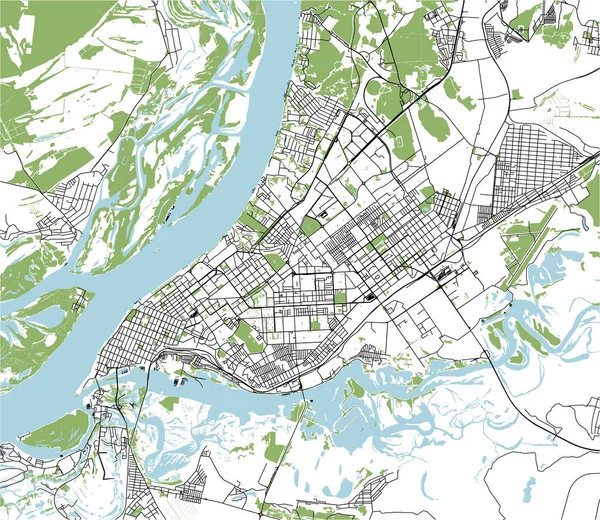 Mappa Vettoriale Della Città Samara Russia — Vettoriale Stock