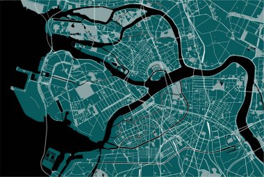 Vektör harita Saint Petersburg, Rusya Federasyonu