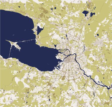 Vektör harita Saint Petersburg, Rusya Federasyonu