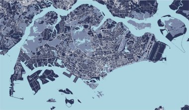 vektör harita Singapur city, Singapur Cumhuriyeti