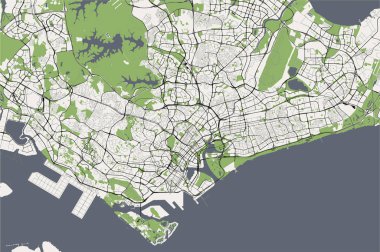 vektör harita Singapur city, Singapur Cumhuriyeti