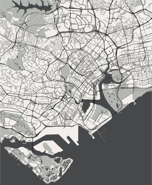 vektör harita Singapur city, Singapur Cumhuriyeti