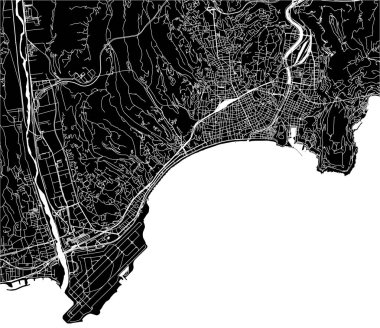 vector map of the city of Nice, Provence-Alpes-Cote dAzur, Alpes-Maritimes, French Riviera, France clipart
