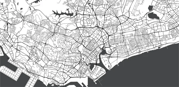 新加坡共和国新加坡市矢量地图 — 图库矢量图片