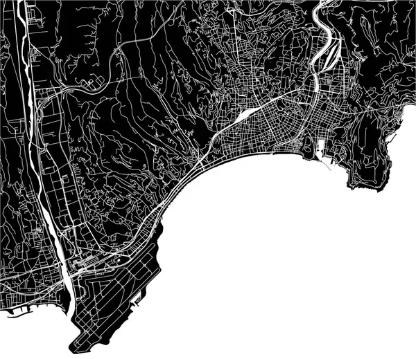 Vector Map City Nice Provence Alpes Cote Dazur Alpes Maritimes — Stock Vector