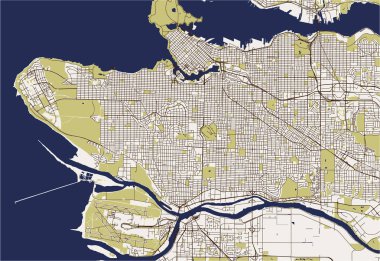 vektör Vancouver, Kanada şehir haritası