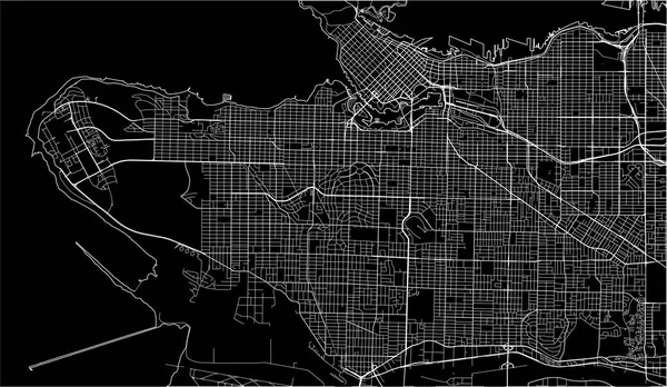 Mapa Vectorial Ciudad Vancouver Canadá — Archivo Imágenes Vectoriales