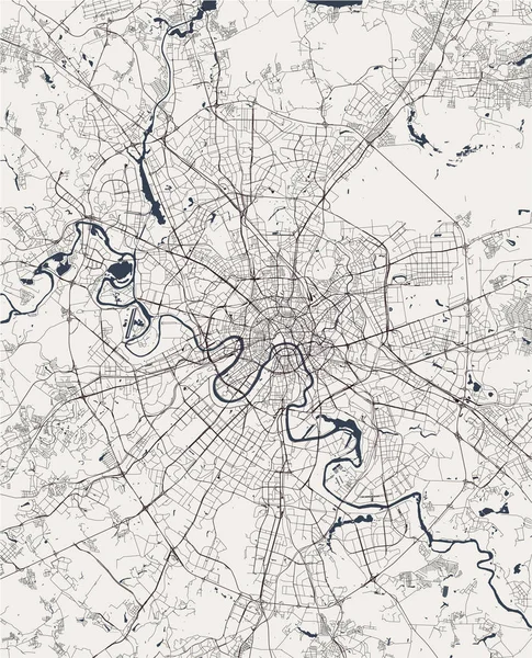 Moskova Rusya Nın Şehrin Modern Harita Vektör — Stok Vektör