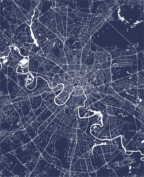 Vetorial Mapa Moderno Cidade Moscou Rússia — Vetor de Stock