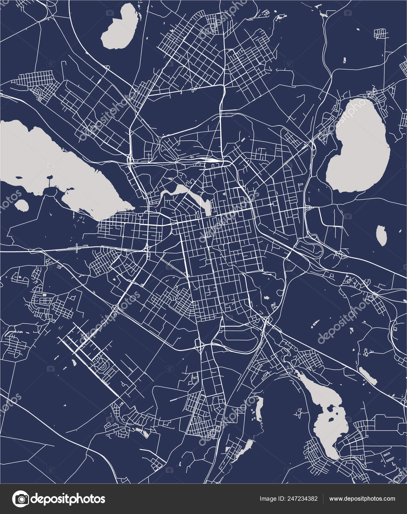 Vector Map City Yekaterinburg Sverdlovsk Oblast Ural Russia Stock Vector Image By C Tish11 247234382