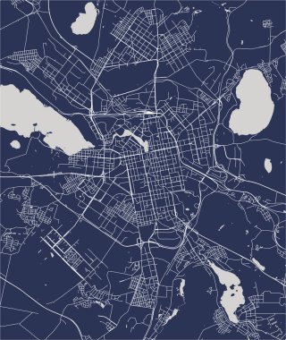 vektör harita Yekaterinburg şehir, Sverdlovsk Oblast, Ural, Rusya Federasyonu