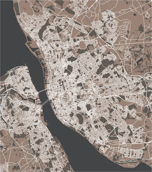 Vektorkarte Der Stadt Von Leverpool Birkenhead United Kingdom — Stockvektor
