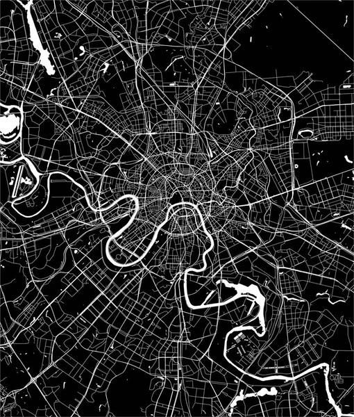 向量现代地图莫斯科市 — 图库矢量图片
