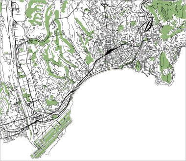 vektör Nice, Provence-Alpes-Cote dazur, Alpes-Maritimes, French Riviera, Fransa şehir haritası