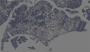 vektör harita Singapur city, Singapur Cumhuriyeti