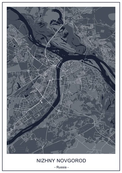 Nizhny Novgorod, Rusya'nın şehrin vektör harita