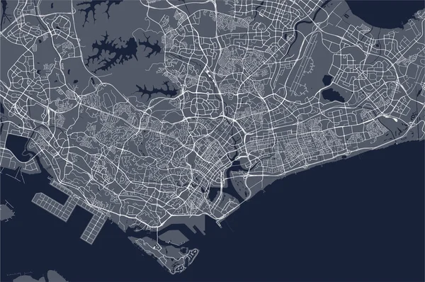 Mapa Vetorial Cidade Singapura República Singapura —  Vetores de Stock