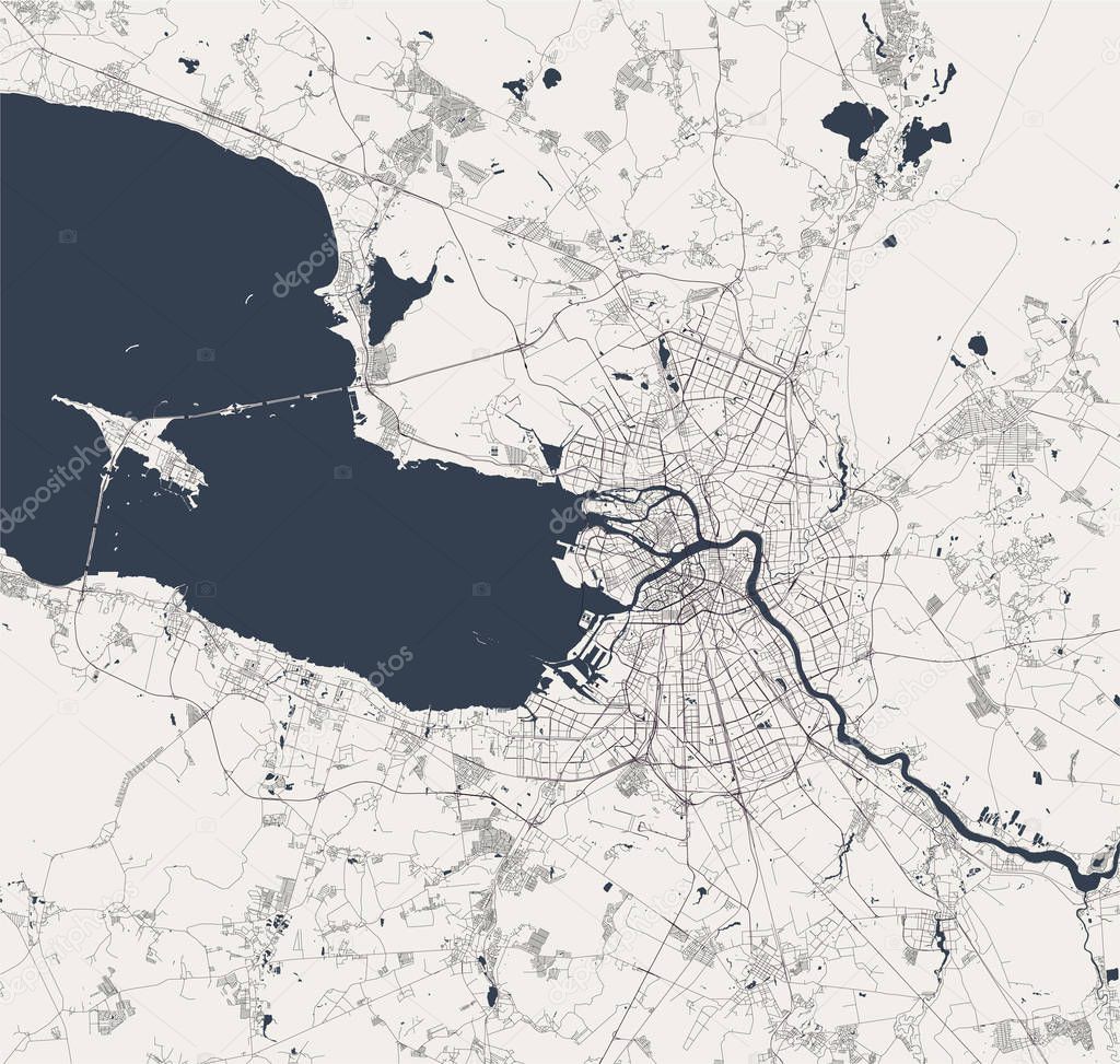 map Saint Petersburg, Russia