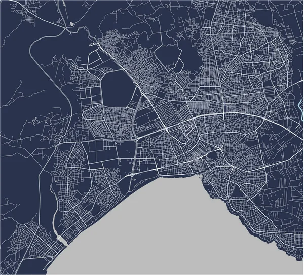 Kaart van de stad van Antalya, Turkije — Stockvector