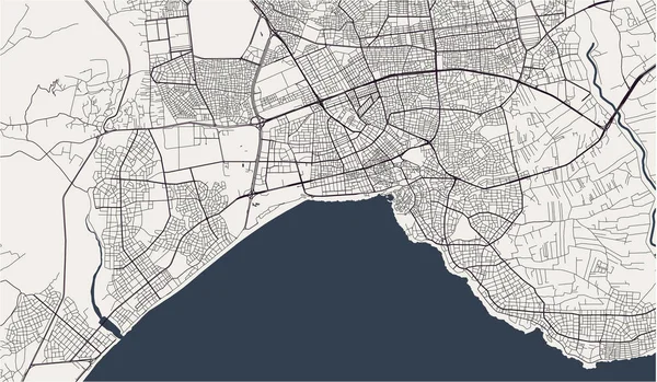 Mapa da cidade de Antalya, Turquia — Vetor de Stock