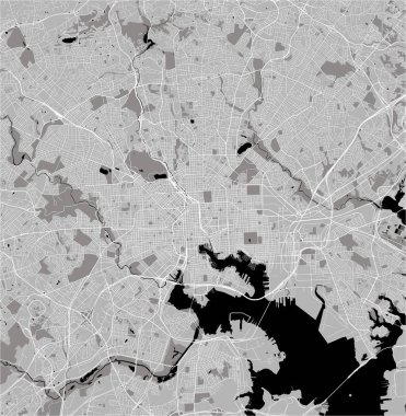 Şehir Baltimore, Maryland, ABD Haritası