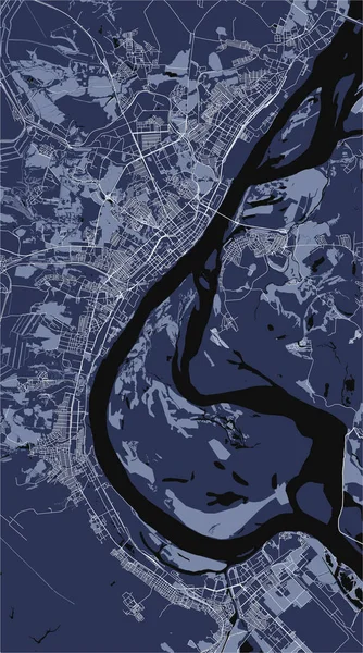 Mapa da cidade de Volgograd, Rússia — Vetor de Stock