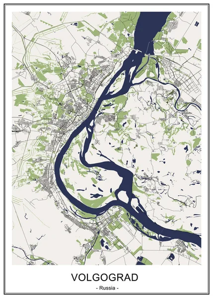 Volgograd, Rusya'nın şehir haritası — Stok Vektör
