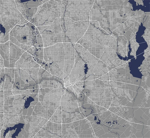 Karta över staden Dallas, Texas, USA — Stock vektor