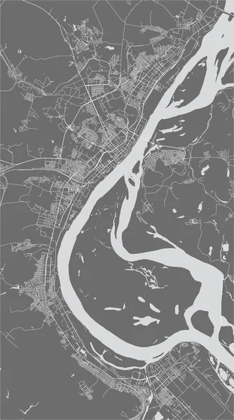 Map of the city of Volgograd, Russia — Stock Vector