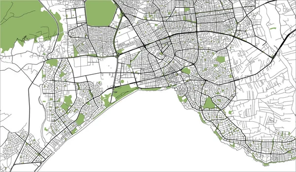 Χάρτης της πόλης της Αττάλειας, Τουρκία — Διανυσματικό Αρχείο