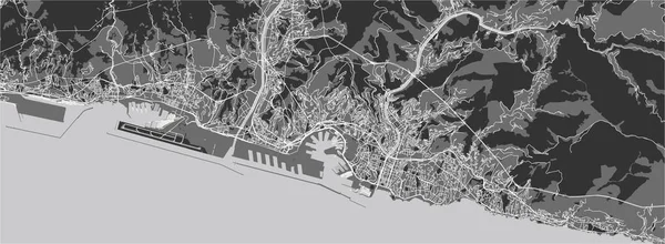 热那亚市地图, 利古里亚, 意大利, 欧洲 — 图库矢量图片