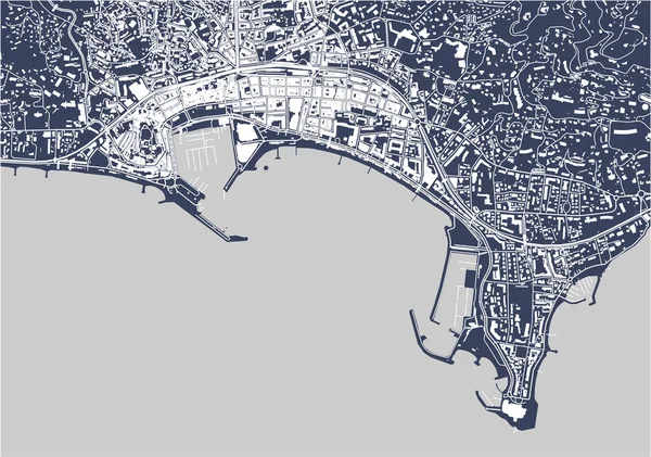 Mapa de la ciudad de Cannes, Francia — Archivo Imágenes Vectoriales