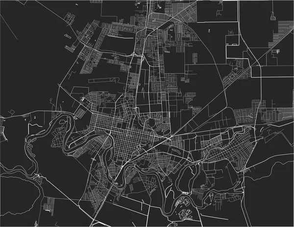 Mapa da cidade de Krasnodar, Rússia — Vetor de Stock