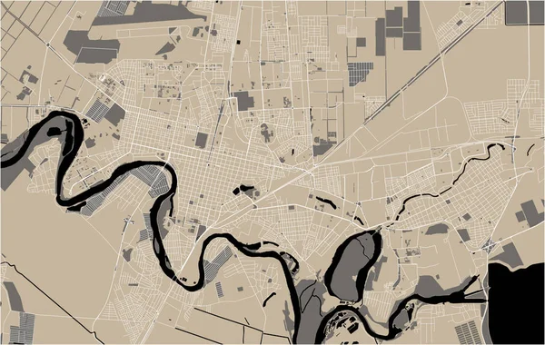 克拉斯诺达尔市地图, 俄罗斯 — 图库矢量图片